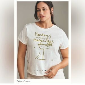 Anthropologie Olivia Sewell Graphic Tee with Margarita Print